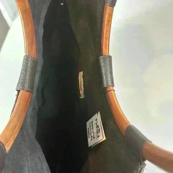 NWT Mad by Design Handcrafted Eco Friendly Bamboo Bag with wooden Handle - Picture 6 of 12